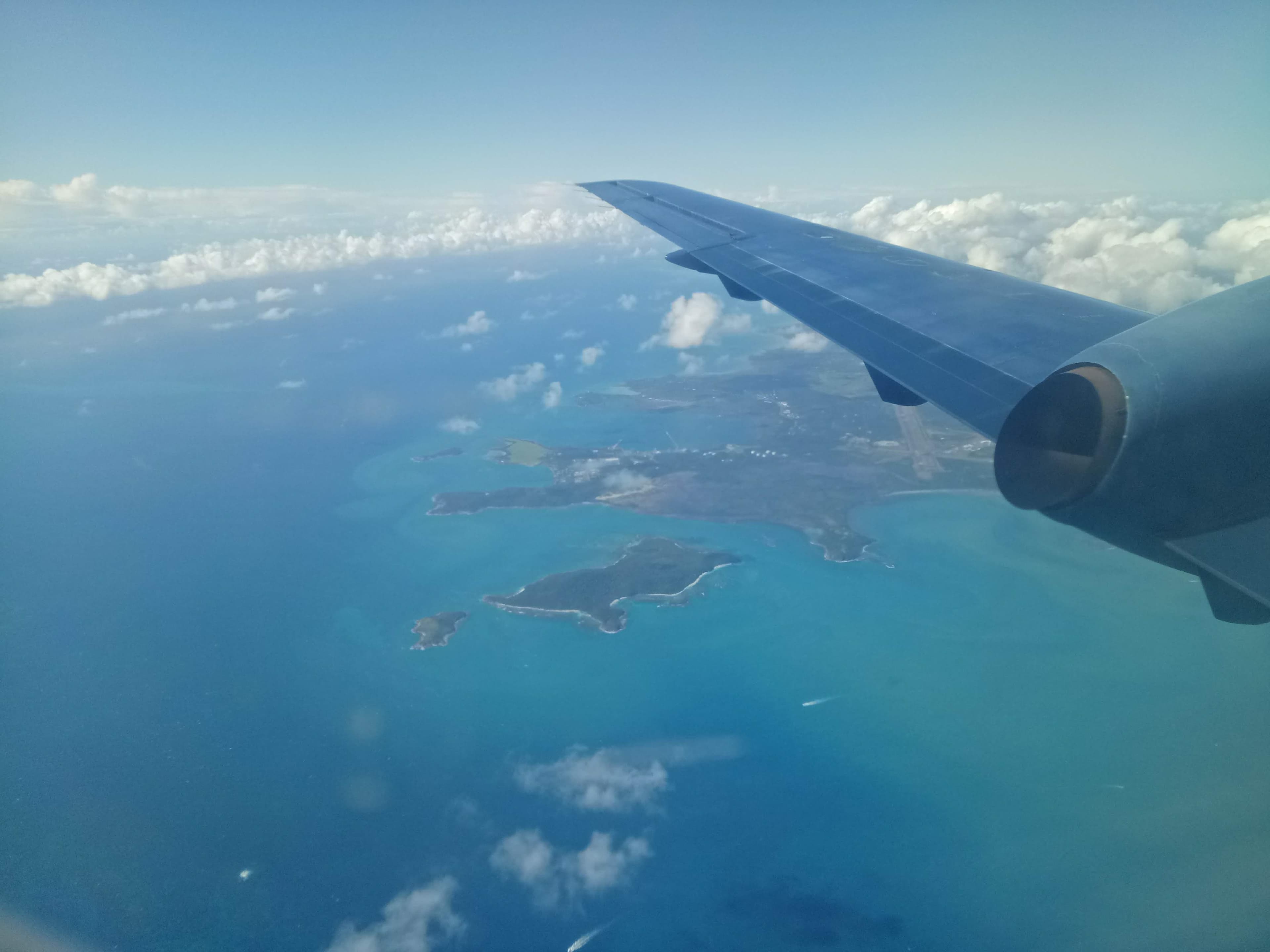 Aerial view of the earth from above the clouds